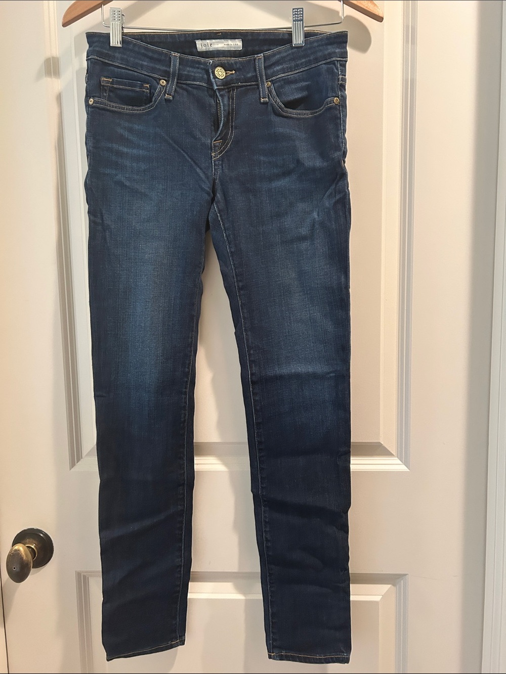 Joie Ravine mid rise skinny dark denim jeans stretcht women size 26 made in USA